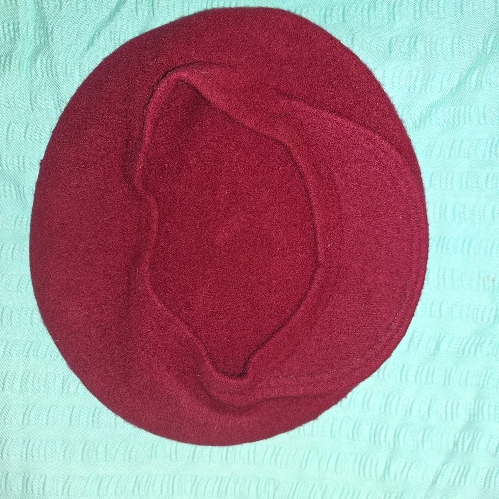 Vintage Wool Raspberry Beret One Size - Picture 3 of 4